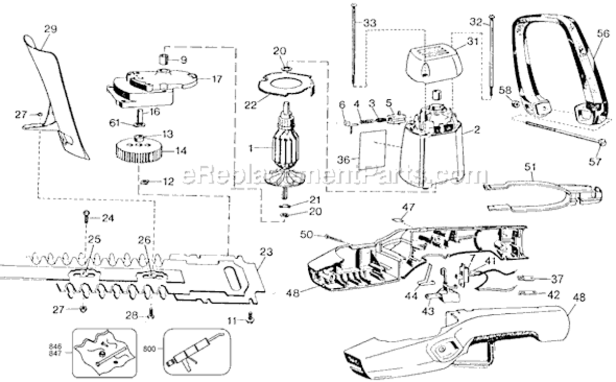 Page A Diagram and Parts List for 8134 Type 5 Black and Decker Hedge Trimmer